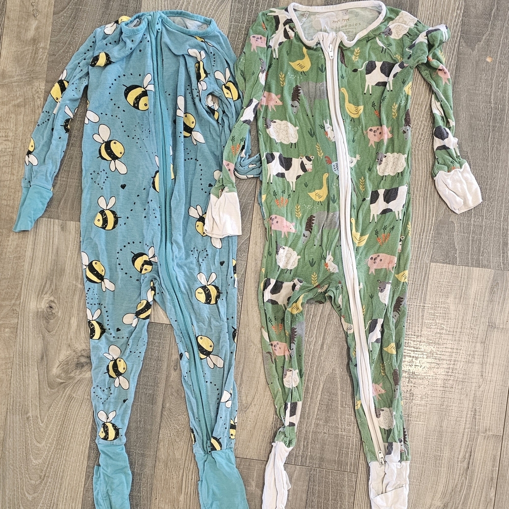 Kids One Pieces - Blue Bee and Green Farm Animal Designs